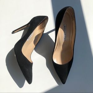 Manolo Blahnik Black Suede BB PUMPS